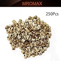 Vista 4 de MroMax Tuercas de inserción moleteadas M4 x 0.197 x 0.197 in (I.DxHxO.D) rosca hembra de latón roscado inserción tuerca de incrustación