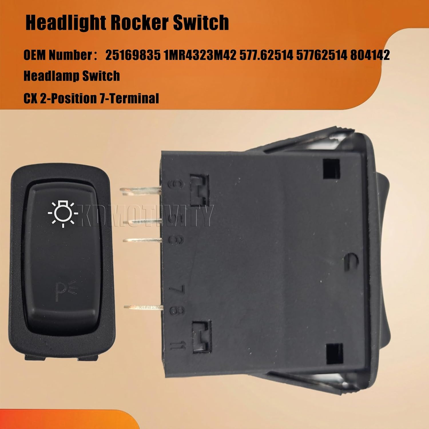 25169835 1MR4323M42 Headlight Rocker Switch Control 577.62514 57762514 804142 Fits for Mack Truck