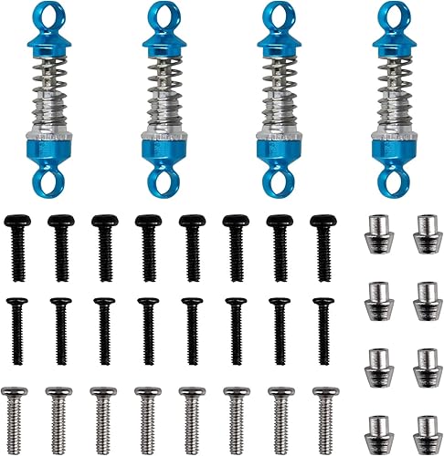 4 piezas de aluminio ajustable suave y duro amortiguador RC Car Upgrade Modificated Parts para WLtoys 128 RC Car K969 K989 K999 P929 4WD Short