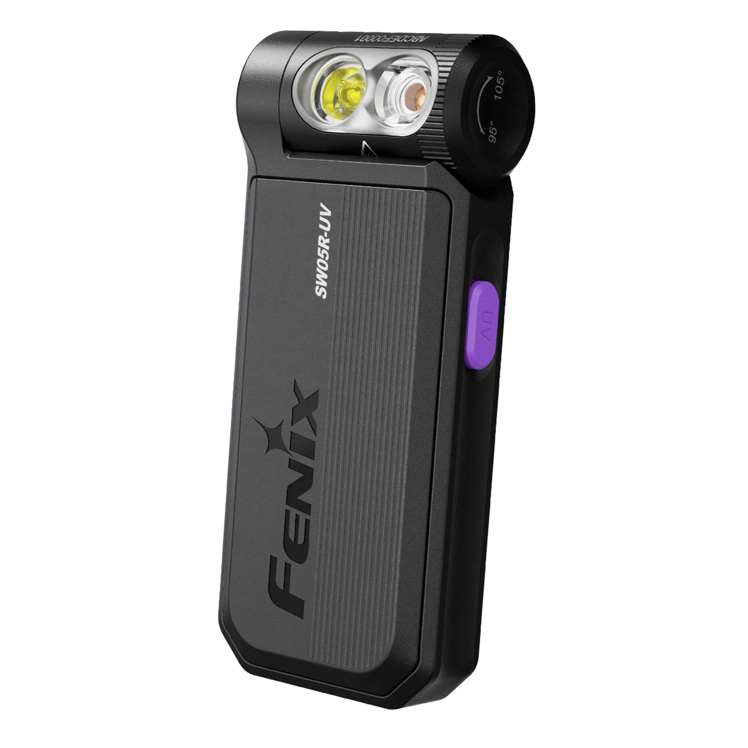 FENIX SW05R-UV - Linterna de inspección y seguridad recargable (150 lúmenes, 39 m, 49 horas, máximo, luz blanca, 3 niveles, luz UV, 1500 mW, cabeza giratoria 200 grados, IPX6)