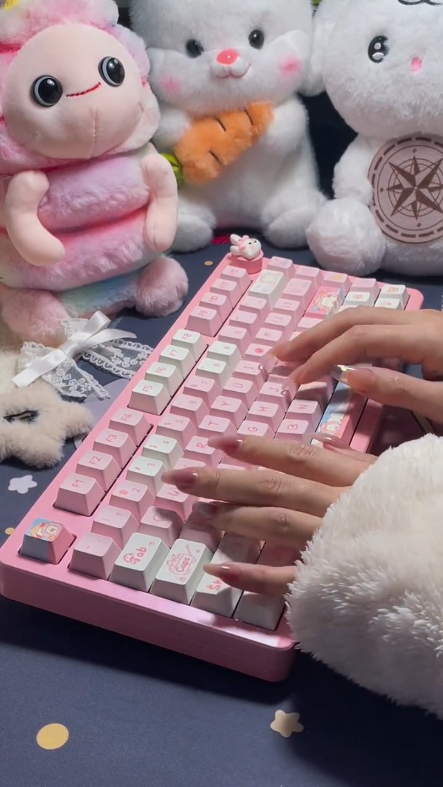 COOMICKEY PBT Keycaps 95 Keys Cute Custom Keycaps Dye Sublimation