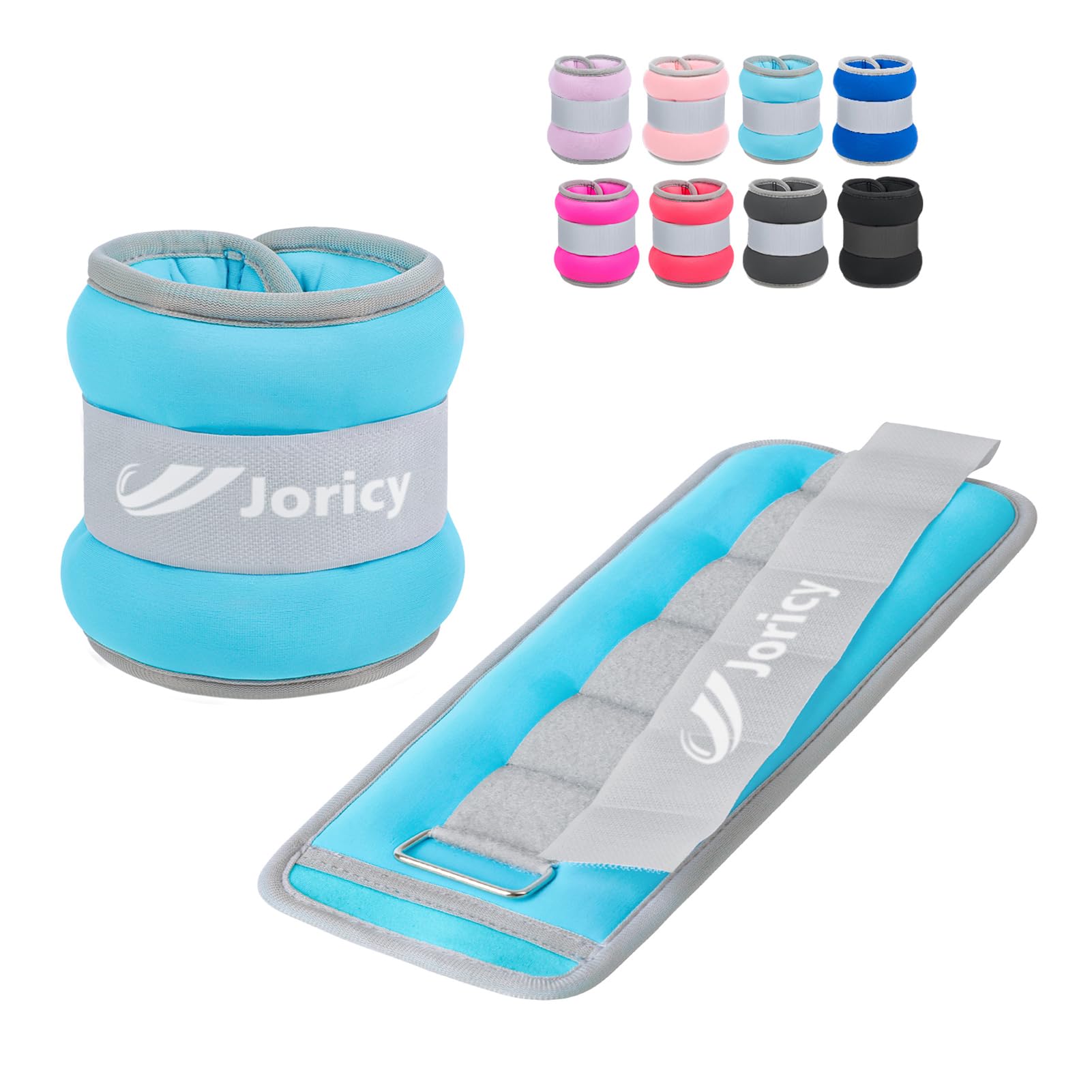 JORICY Knöchelgewicht, Gewichtsmanschetten Fuß für Männer Frauen 1 2 3 4 5 6 8 10 kg 1 Paar Fußgewichte Gewichte für Beine und Arme, Gewichte Set am Knöchel Handgelenk