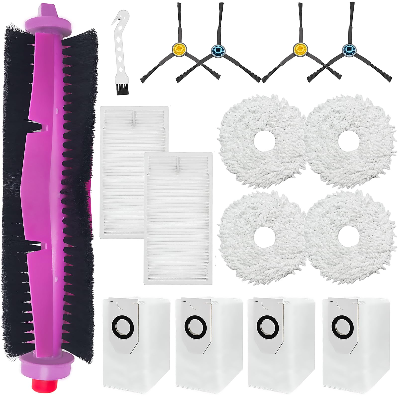 Pack Eureka J12 Ultra et Midea V12 aspirateur robot chiffon sac brosse