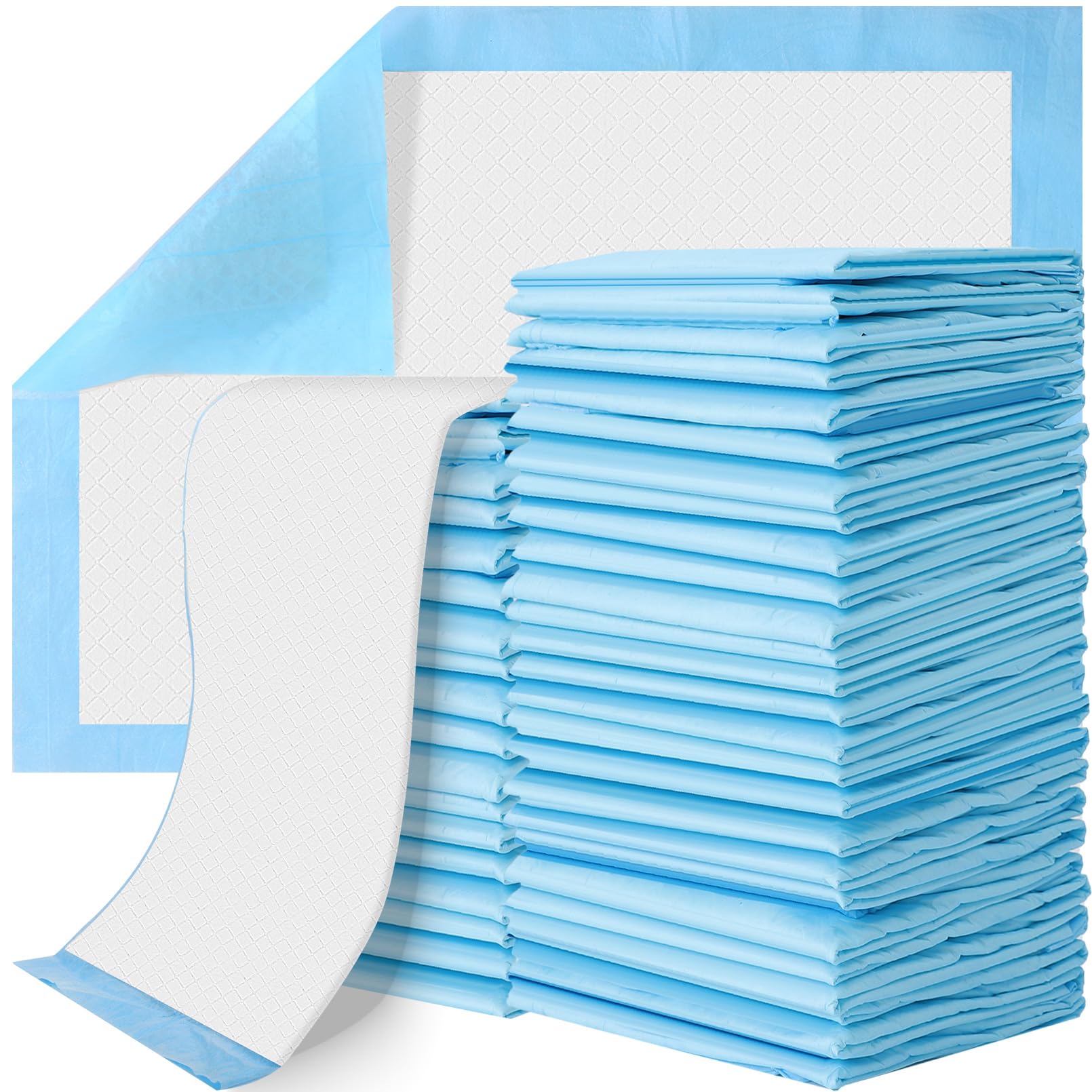 Paquete de 100 cambiadores desechables, pañales grandes a prueba de fugas, almohadilla impermeable para cambiar pañales, transpirable, grande, desechable, ultra absorbente, 17 x 13 pulgadas