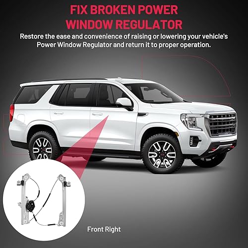 Vista 20 de BDFHYK 741-645 Elevalunas eléctrico con motor para automóvil delantero derecho del pasajero para Chevy Silverado, Tahoe, Suburban, Avalanche