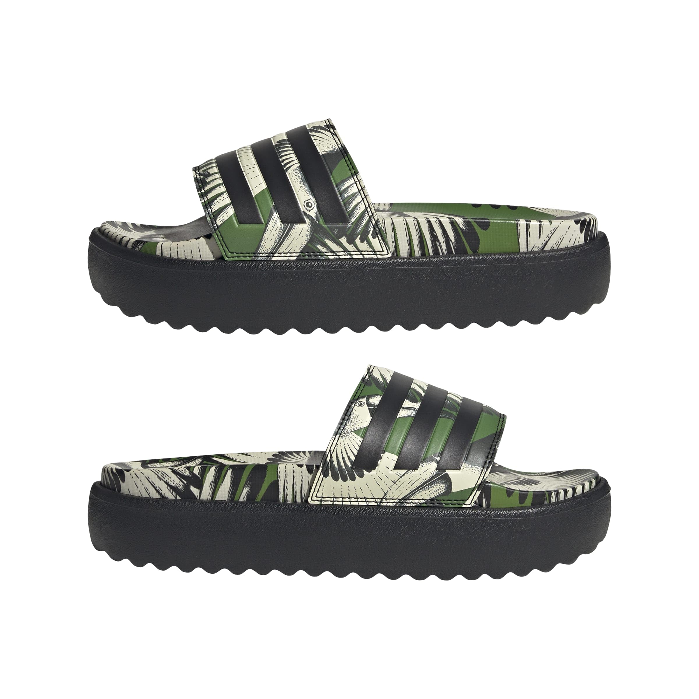 adidas Performance Adilette Platform schwarz/grün Damen - 1 Paar Badeschuh – Bild 8