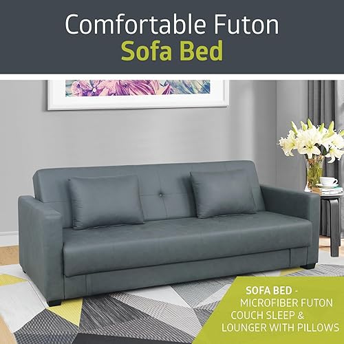 Miniatura 9 de Pearington Mia - Sofá cama de microfibra, multiposición, dormitorio, sala de estar u oficina, futón con almacenamiento adicional debajo del cojín