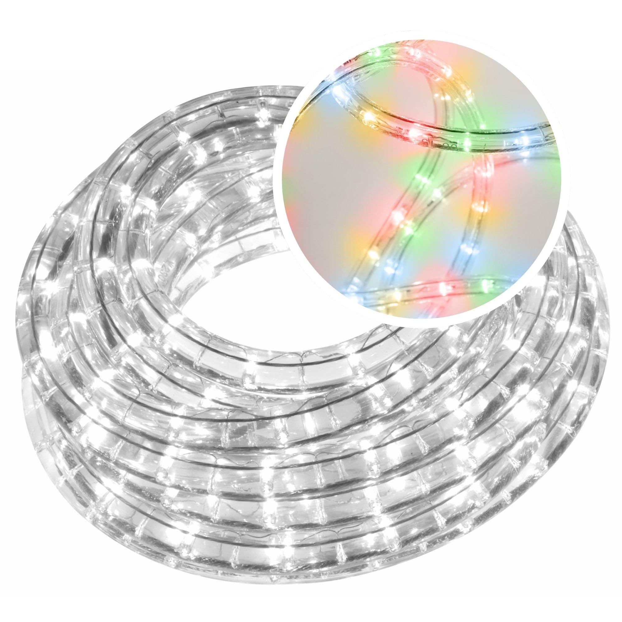 HQ-Power Tube lumineux LED, guirlande lumineuse, tube LED extérieur, cordon lumineux, flexible lumineux, décoration pour intérieur et extérieur, 36 LED/mètre, contrôleur, couleur, 20 m