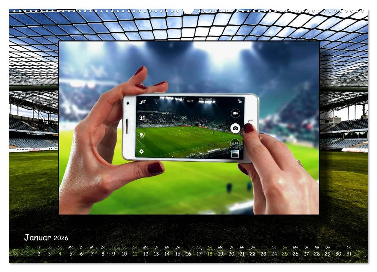 Fußball regiert die Welt (hochwertiger Premium Wandkalender 2026 DIN A2 quer), Kunstdruck in Hochglanz: Impressionen rund um den grünen Rasen (CALVENDO Sport)