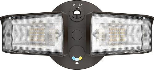 Miniatura 6 de Lithonia Lighting HGX LED 2SH ALO SWW2 120 PE DDB M2 HomeGuard - Reflector LED de seguridad para exteriores, salida de luz ajustable, CCT
