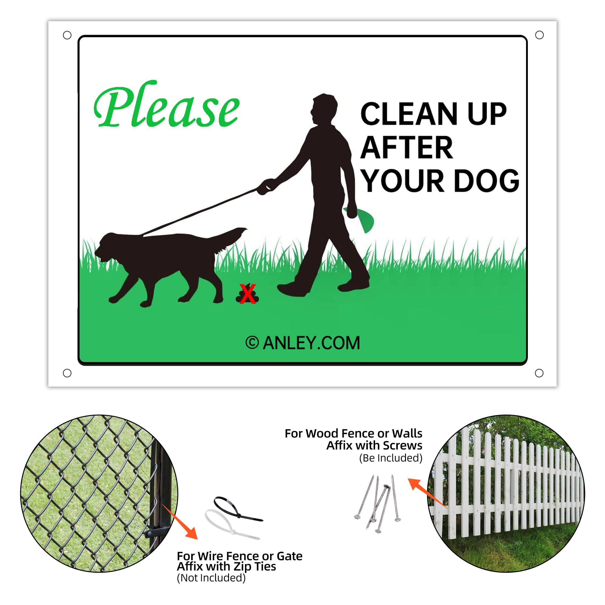Please Clean Up After Your Dog Yard Sign 10x 7 Inches Aluminum Metal Signs Tough,Durable and Rust-proof Weaterproof for Outdoor(2pack) - Image 4