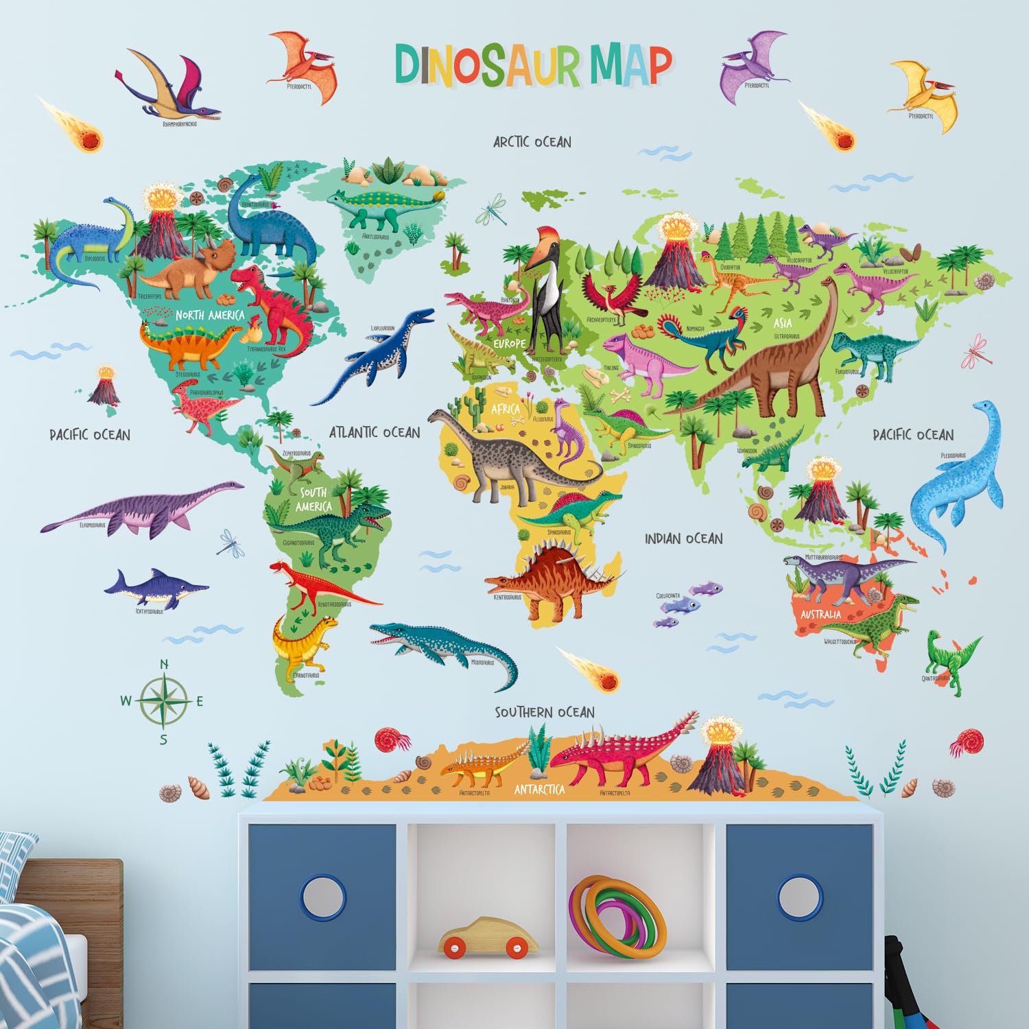 DECOWALL DS12-8077 Adesivi murali Sistema Solare staccabili e attaccabili rimovibili cameretta dei bambini decorazioni stelle ragazzi ragazze pianeta spazio sala giochi terra luna galassia
