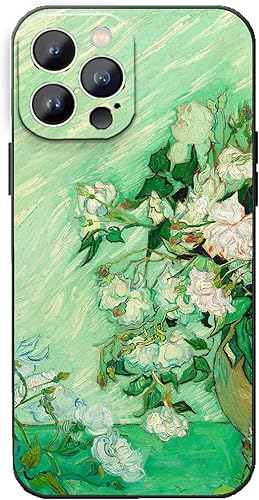 Van Gogh - Funda de teléfono para iPhone 13 Pro Max, funda para iPhone 13 Pro Max, diseño de flores de rosas vintage para niñas y niños, funda