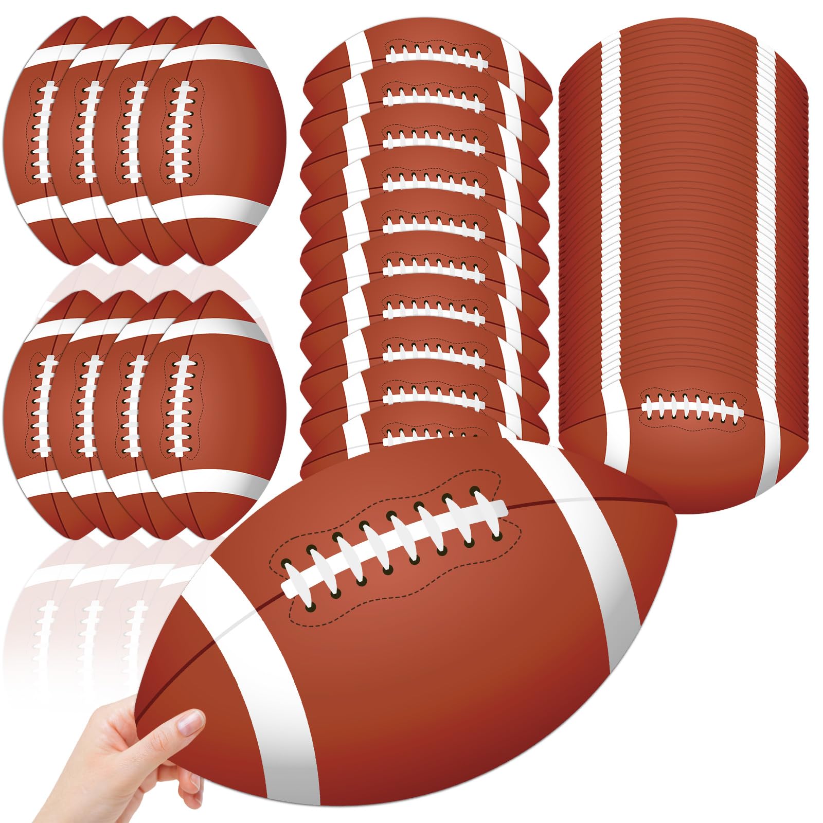 chiazllta 100Pcs Football Party Cutouts Football Themed Party Decorations Football Cutouts with Glue Point Dots Sports Bulletin Board Decorations Set for Birthday Classroom Party Supplies Decors