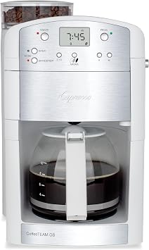 Capresso CoffeeTEAM GS 10-Cup Coffee Maker with Conical Burr Grinder, Glass Carafe 464.02 White