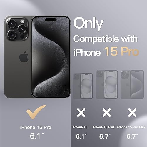 Miniatura 2 de JETech Funda de silicona para iPhone 15 Pro de 6.1 pulgadas, funda protectora de cuerpo completo sedoso y suave al tacto, cubierta a prueba de