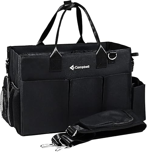 Campbell Caddy Bag - Bolsa grande de limpieza para suministros de limpieza - Correas de hombro y bolsa de cintura desmontable - Bolsillos espaciosos