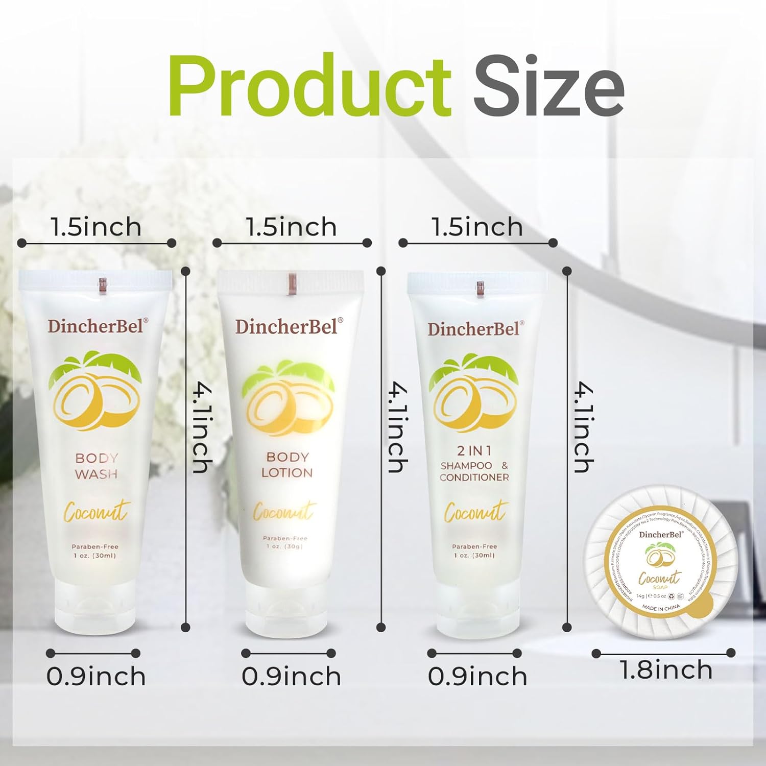 Hotel Amenities 200-Piece Travel Kit: Soap, Shampoo & Conditioner 2 in 1, Body Wash and Body Lotion Bulk Mini Kits for Toiletry Bags - Trial Size Bars & Sets