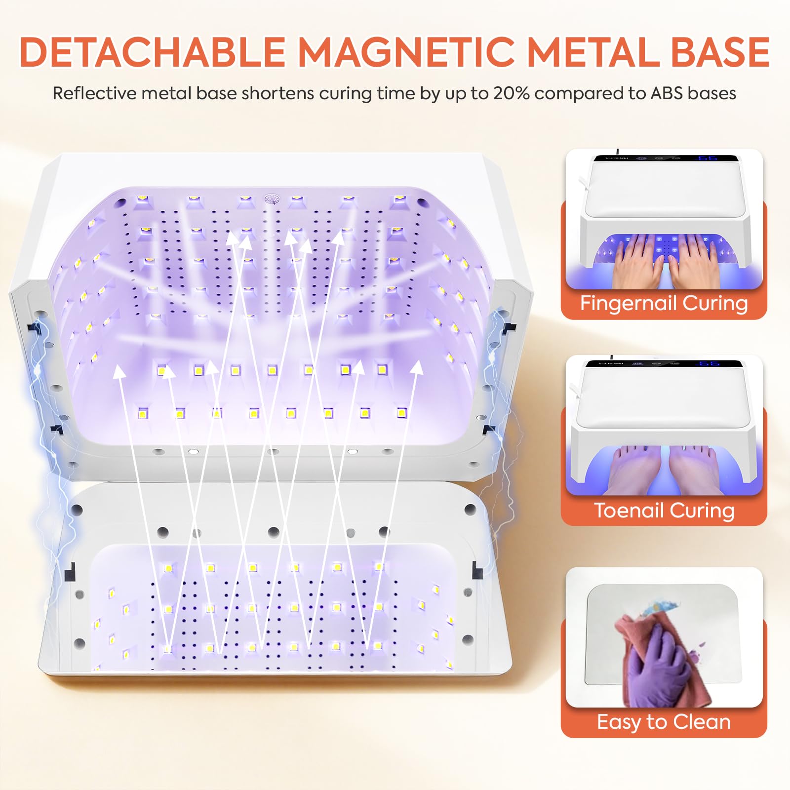 120W UV LED Nail Lamp with 69 Beads, Auto Sensor, 3 Timers