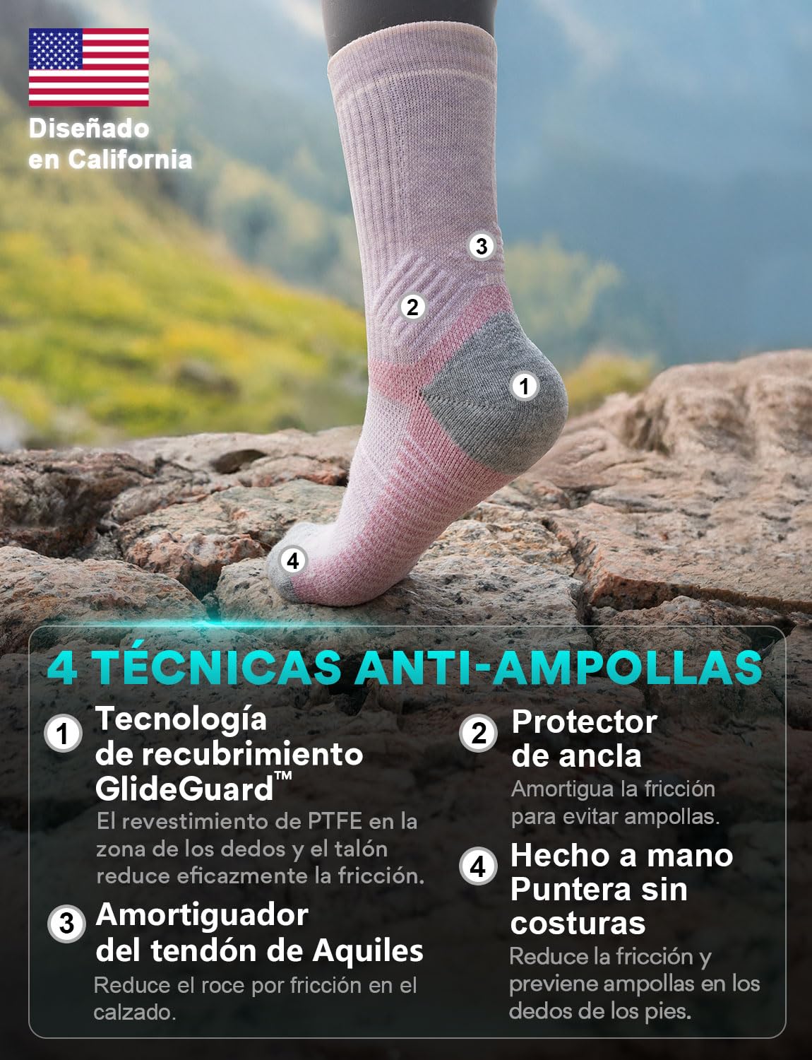 Juclise Calcetines de senderismo de invierno Seamless de lana merino, con amortiguación y que absorben la humedad.
