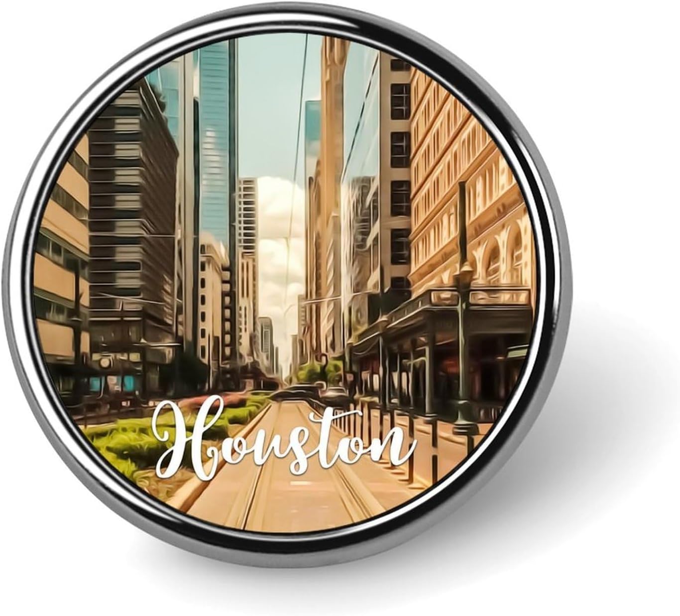 Landscape Pins Sets Skyscrapers Downtown Jean Buttons Visitor Souvenir City Skyline Badge Pins Modern City Scenery Landmark Badge Brooch For Women Girls Clothes Housewarming Gift, style-6