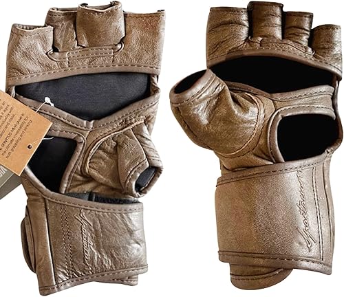 Miniatura 5 de Victorbudo USA MMA Gloves Grappling Sparring Maya Hide Leather Boxing Gloves Muay Thai Martial Arts Training Half Finger Adjustable Kickboxing Gloves