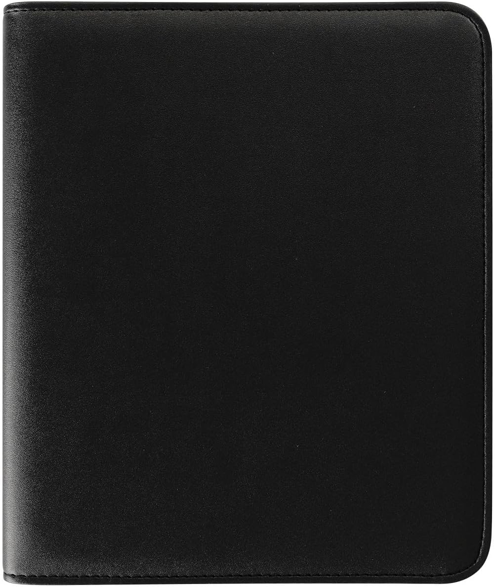 FranklinCovey - FC Basics Wide Cover for Wire-Bound FranklinCovey Planners | Simulated Leather - Open Cover (Classic, Black)