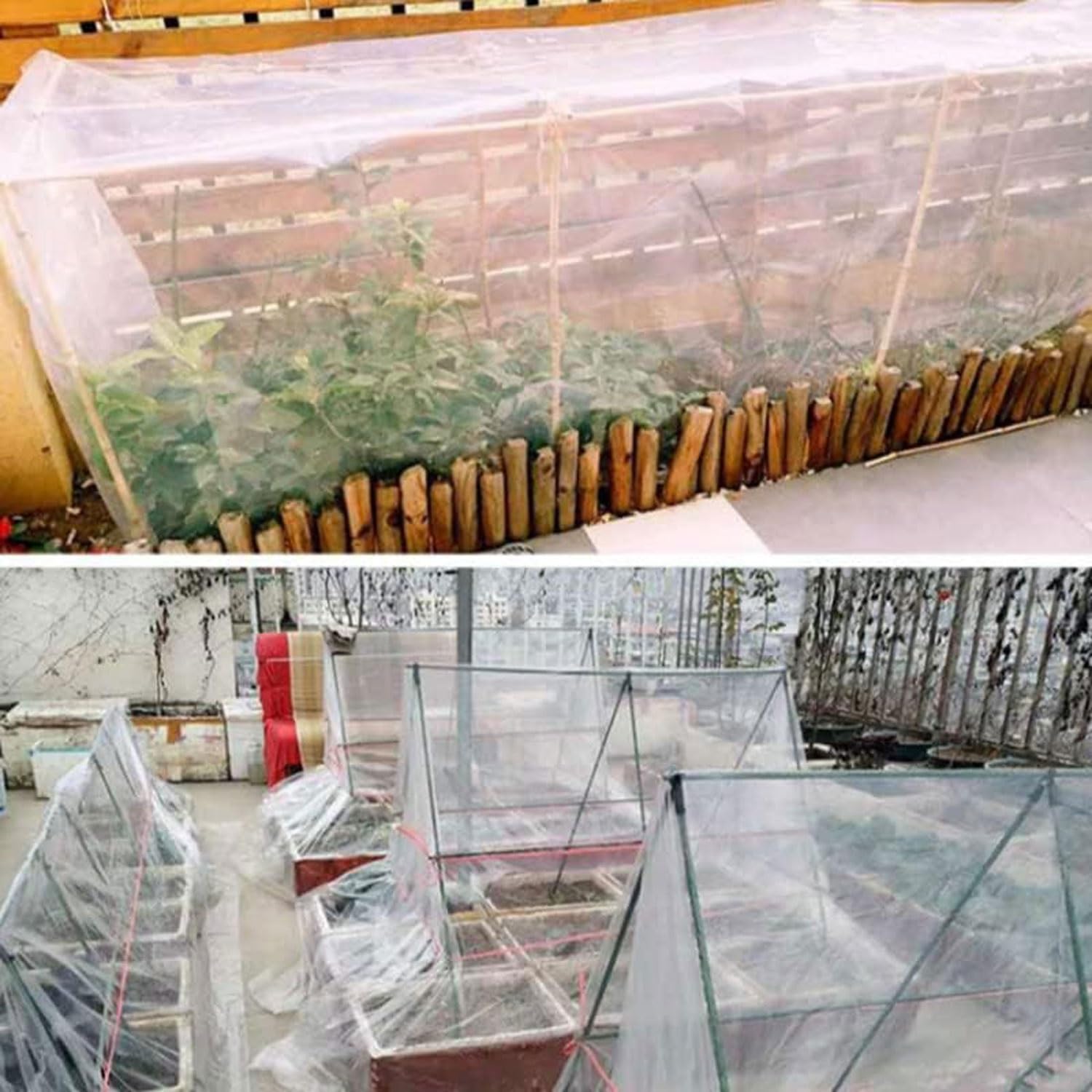 Transparente Cubierta de Película Invernadero | Resistente al Desgarro, Transparente de Protección Las Plantas Láminas Jardín(16 x 26 FT)