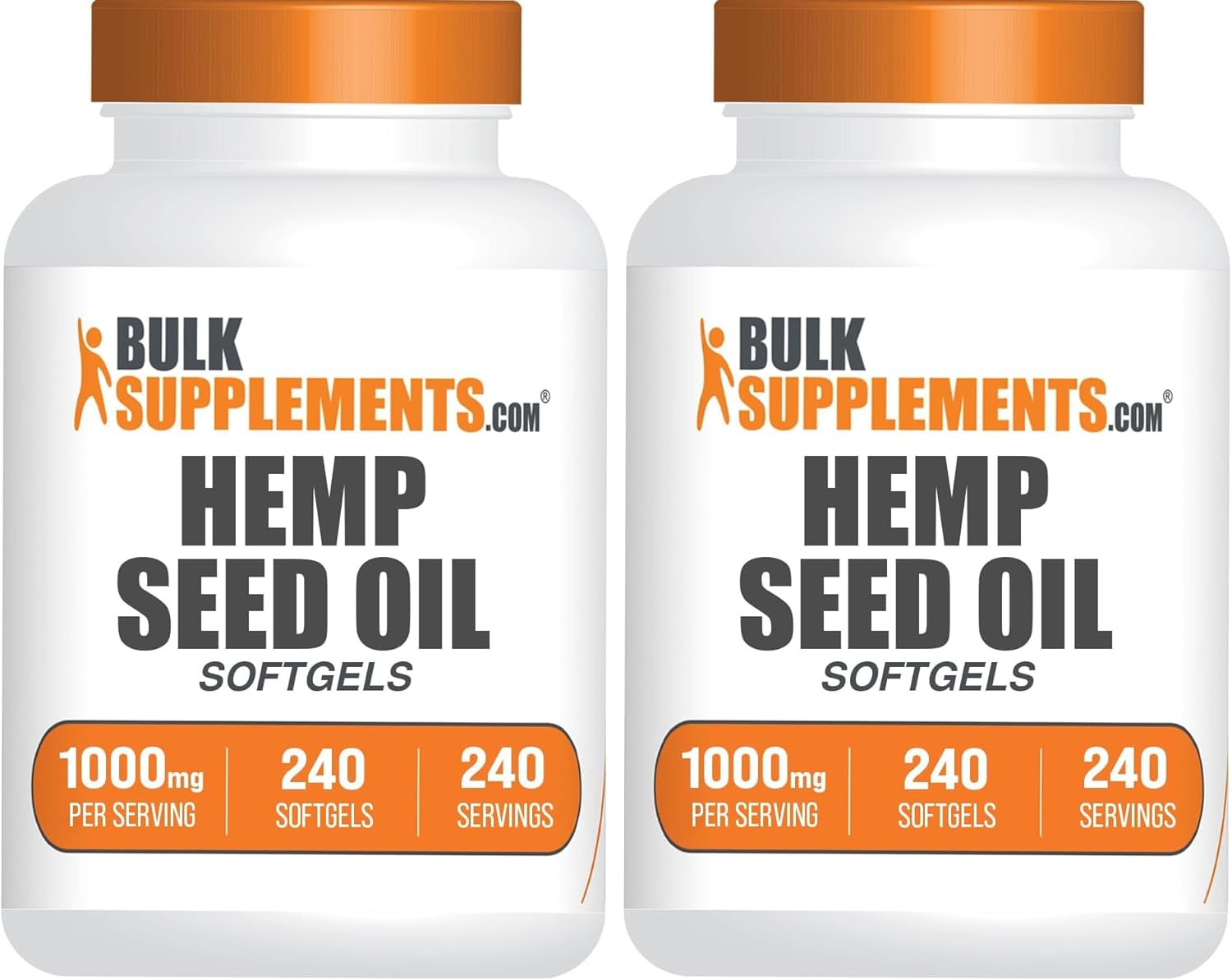 BulkSupplements.com Hemp Seed Oil Softgels - Omega 3 Supplement, Herbal Supplement, Hemp Seed Oil 1000mg - Gluten Free, 1 Softgel per Serving, 240 Count (Pack of 1)