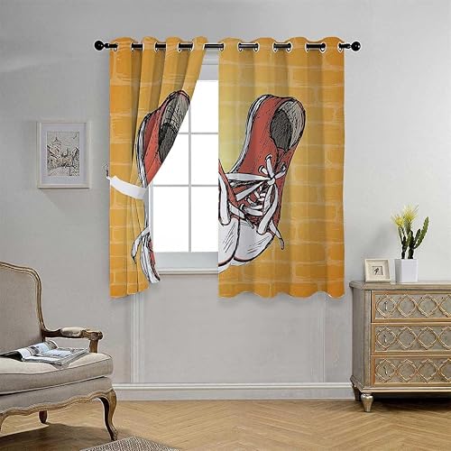 Miniatura 2 de Cortinas para Sala Elegantes Modernas Urban - Cortina corta con ojales para puertas de 55 pulgadas de ancho por 45 pulgadas de largo, 2 paneles