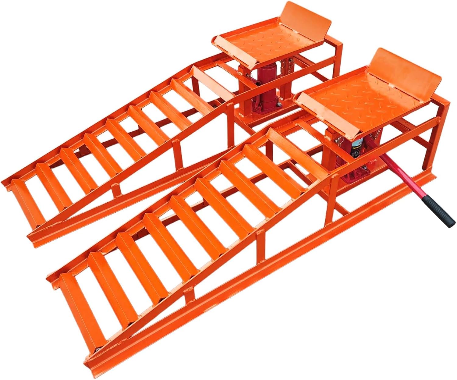 2PCS Hydraulic Car and Truck Service Ramps,11000 Lbs (5 Tons) Capacity, Low Profile Car Lift Service Ramp for Oil Changes, Adjustable Lift Height 9.8″ to 16.21″, Home,Vehicle Auto Garage 2PCS Hydraulic Car and Truck Service Ramps,11000 Lbs (5 Tons) Capacity, Low Profile Car Lift Service Ramp for Oil Changes, Adjustable Lift Height 9.8″ to 16.21″, Home,Vehicle Auto Garage