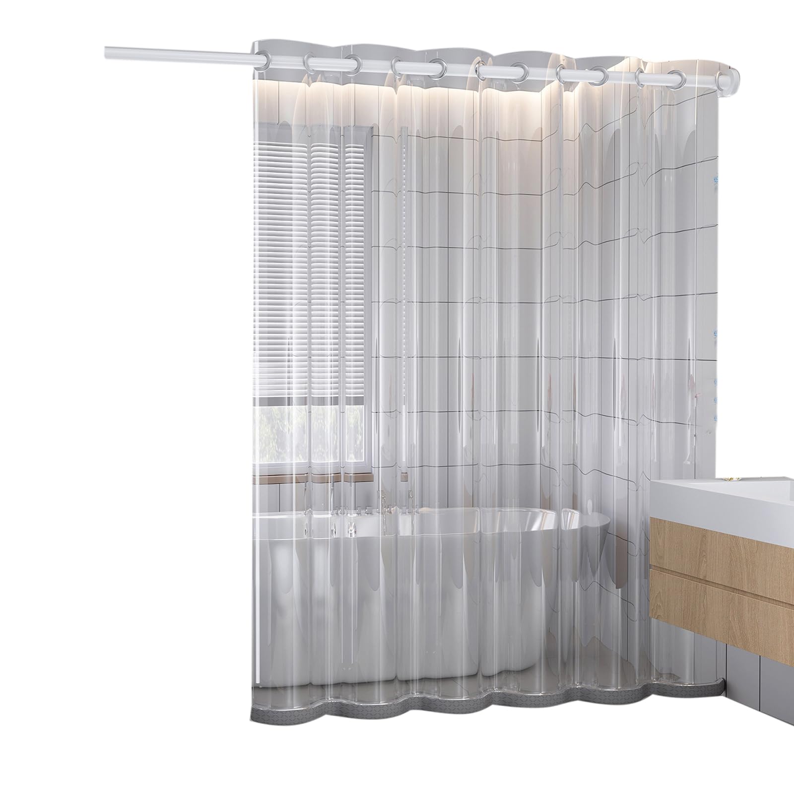 Générique Rideau de Douche EVA Transparent Étanche Rideaux de Bain