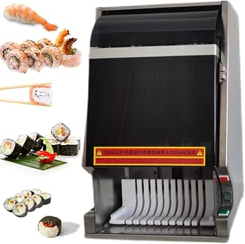 8/10/12 Pieces Automatic Sushi Roller Cutting Machine, Multifunctional Sushi Roll Slicer, with Sharp Blade, Save Time Effort, for Restaurant, Kitchen, Snack Bar,10slices