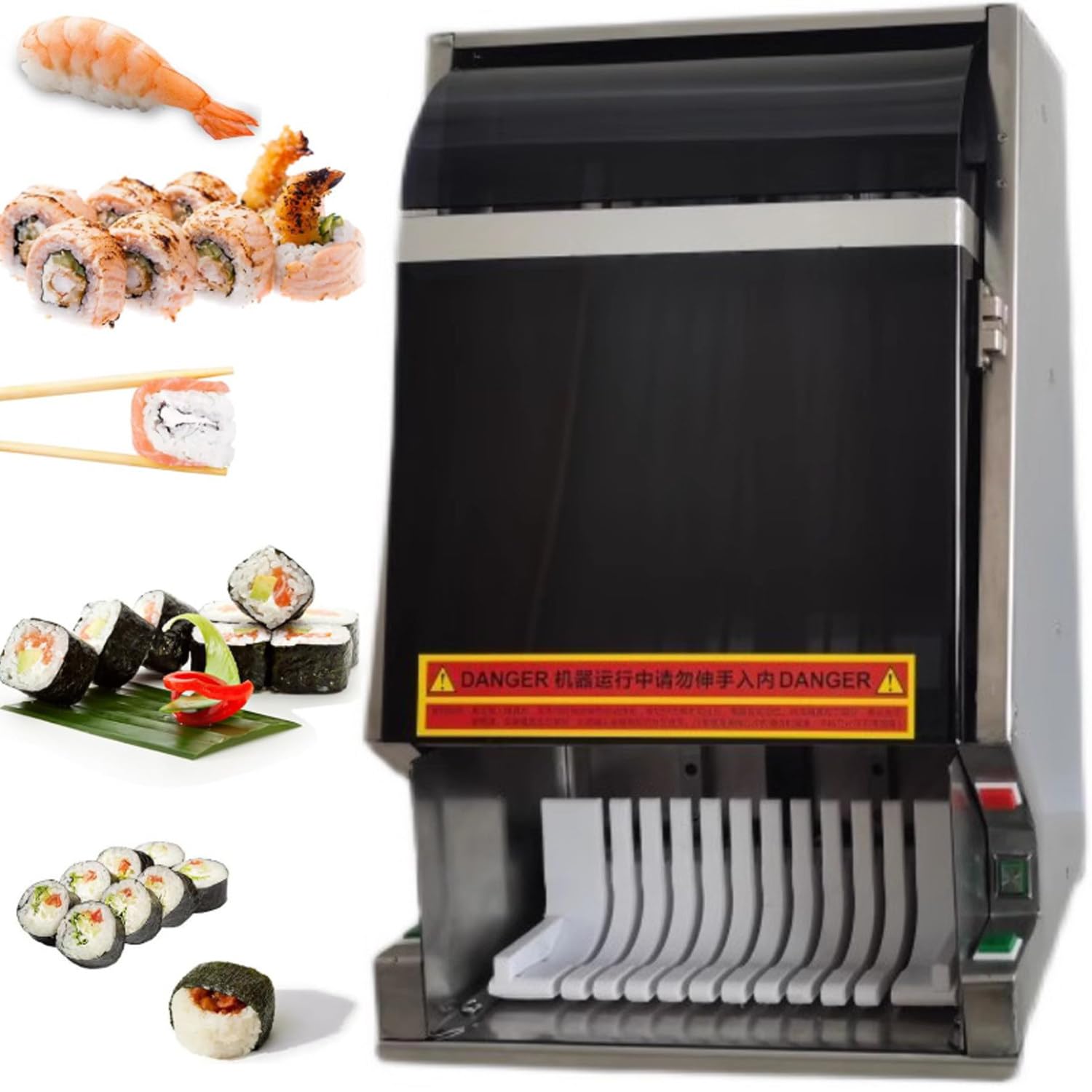 AYCDL Automatic Sushi Roller Cutter, Multifunctional with Sharp Blade for Effortless Slicing, Ideal for Restaurants, Kitchens, and Snack Bars,10slices,8slices
