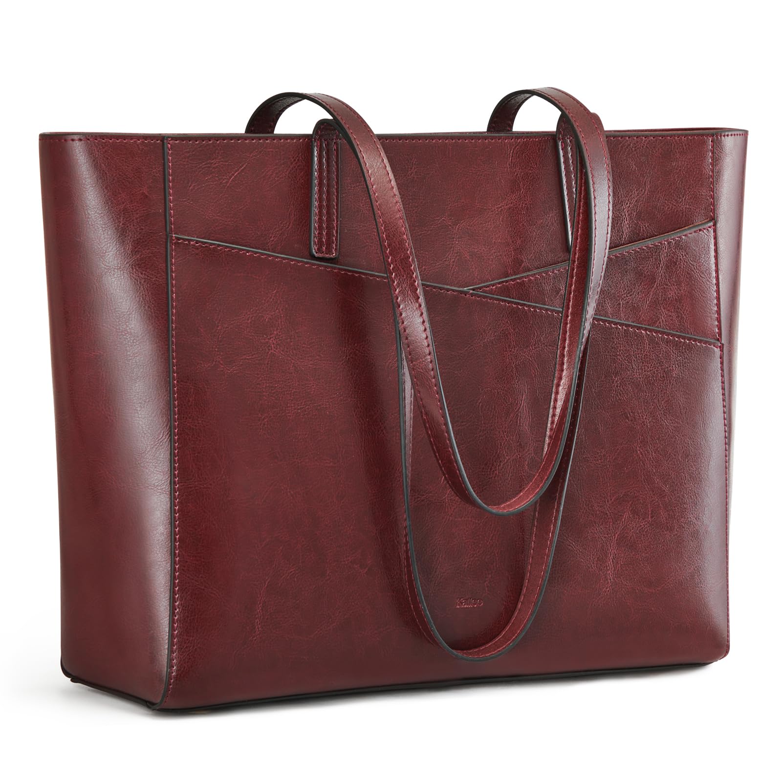 Kattee Bolsas de trabajo para mujer, bolsa grande de cuero con compartimento para laptop, bolsos de viaje