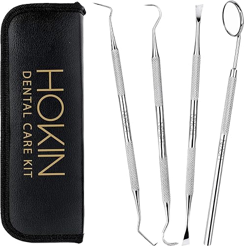 Herramientas dentales HOKIN removedor de placa, herramienta de limpieza de dientes, 4 piezas, kit de cuidado dental, juego de reparación de llenado