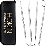 Dental Tools HOKIN Plaque Remover Teeth Cleaning Tool 4 Pcs Dental Care Kit Tooth Filling Repair Set Stainless Steel Dental Tools for Men Women Kids and Pet Care
