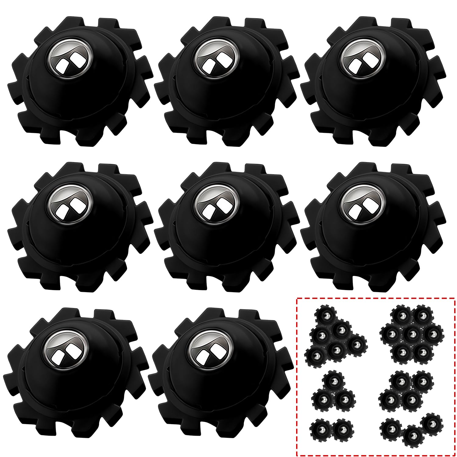 8 Pcs Self-Adhesive Small Caster Wheels Set, Heavy-Duty Castors for Lightweight Furniture & Cabinets, No-Slip Base Supports 50kg for Drawers & Side Tables (Black)