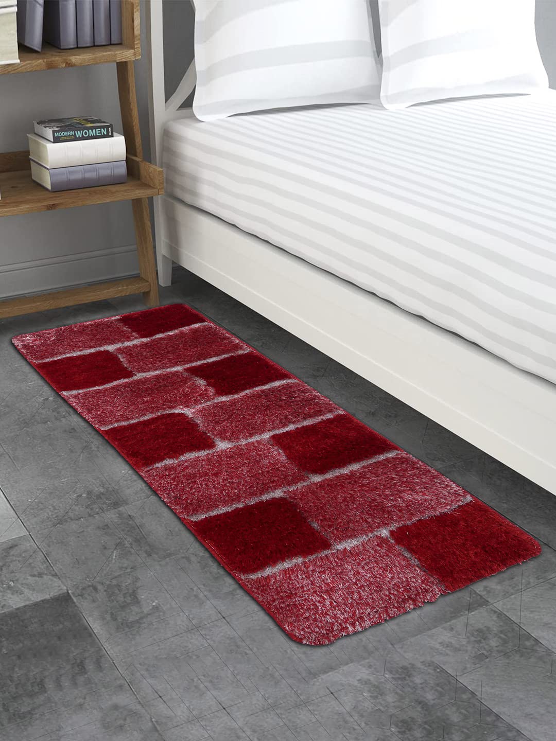 Red Solid Polyester One Size Bed Runner | ARBR-1011-Red-image-30