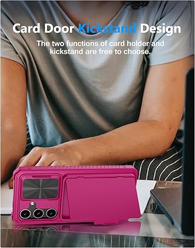 Miniatura 7 de ATATOO Funda tipo cartera para Samsung Galaxy S24, tarjetero integrado (almacena 4-5 tarjetas) y cubierta de cámara deslizante, protección de grado