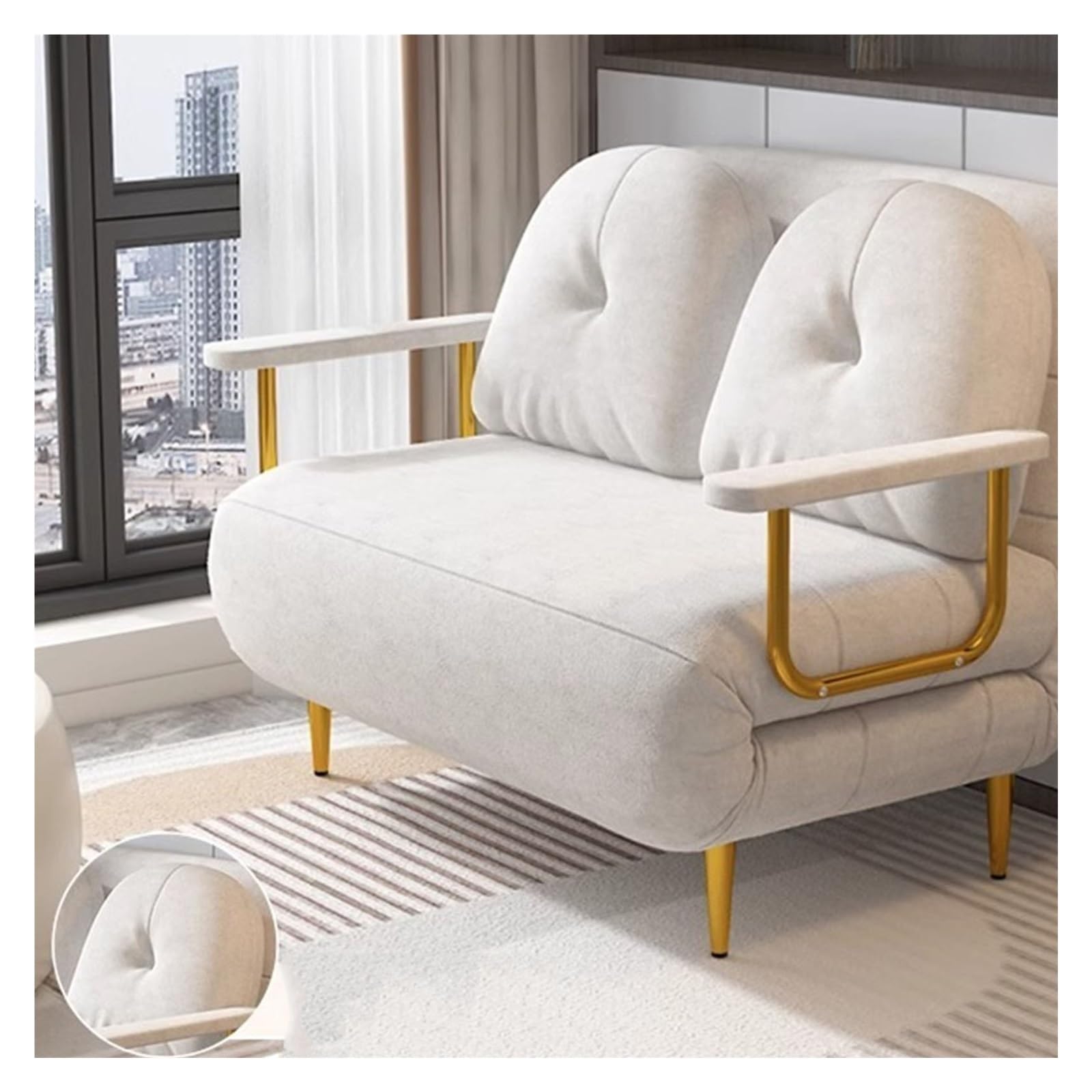 Canapé-lit Canapé-lit Pliant Moderne, canapé-lit avec Dossier réglable Multifonctionnel, Fauteuil inclinable Convertible, adapté au Salon, à la Chambre Coucher Chambre(Blanc,100cm)