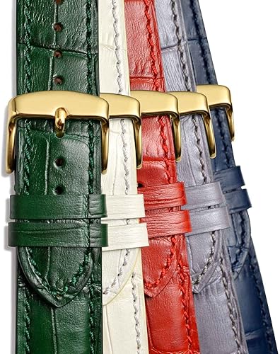 Miniatura 9 de WOCCI Watch Bands, Italian Leather, Embossed Alligator Grain, Choose Color & Width 14mm 18mm 19mm 20mm 21mm 22mm