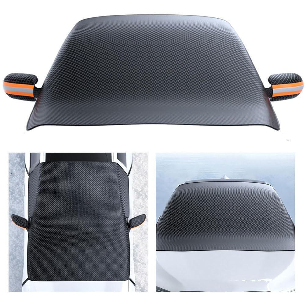 Couverture Pare-Brise Voiture Hiver pour Peugeot 607 2004-2008, Magnétiques Bache Pare Brise, Pare-Soleil Anti Givre Neige Anti Glace