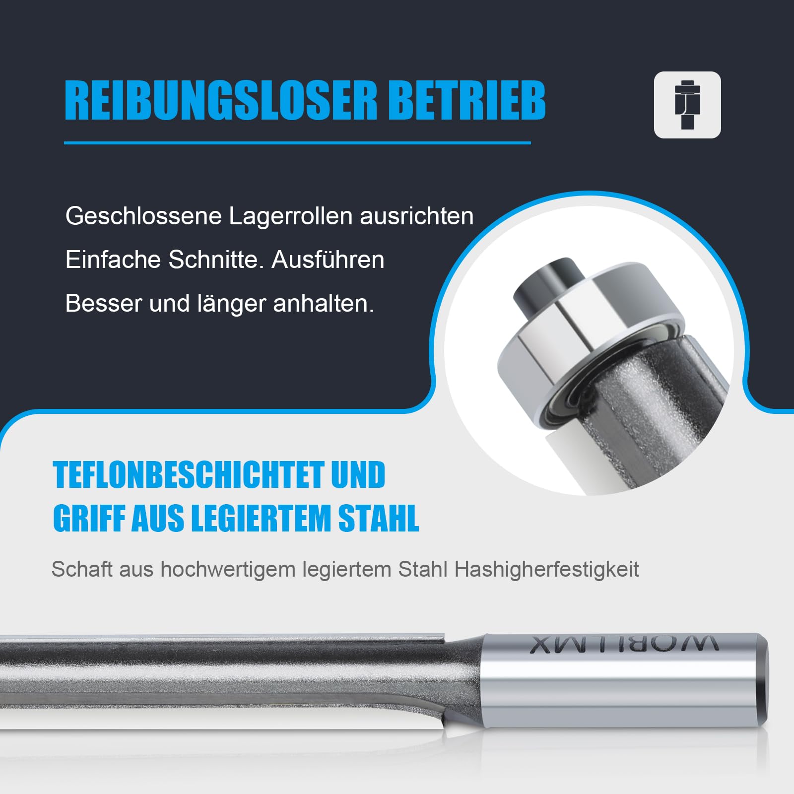 Systemshop24 Fresa A Filo Con Cuscinetti A Sfera HM Z2 D12,7mm AL25mm - Foto 10