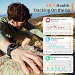 Smart Watch for Men - Make/Answer Call Military Smartwatch for Android Phones iPhone Samsung, 2.06'' Waterproof Step Counter Fitness Tracker with Sleep, 100+ Sport Modes, 2 Straps