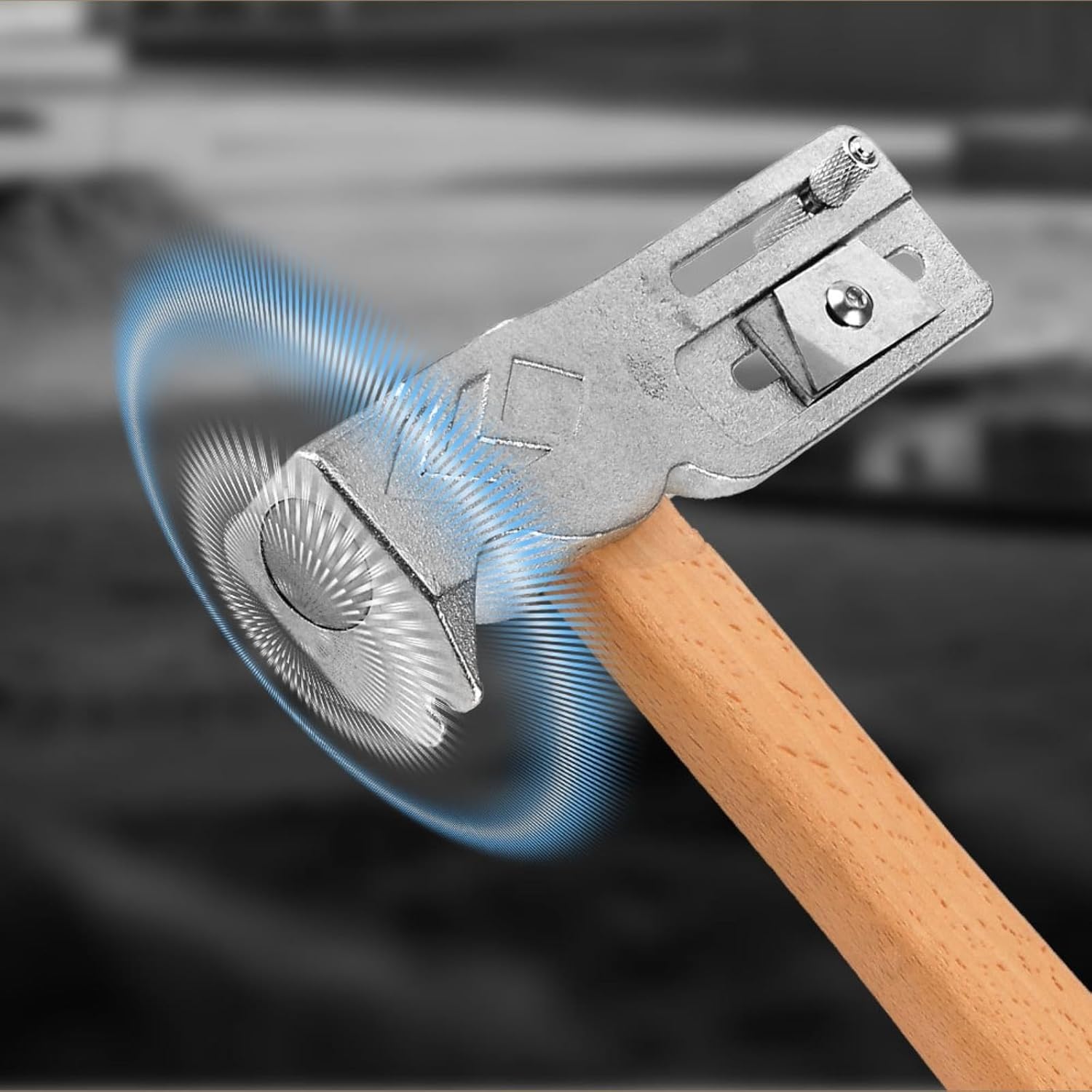 Heavy-Duty Multi-Function Magnetic Roofing Hammer with Nail Claw, Sliding Gauge & Utility Knife for Professional Roof Installation, Repair & Maintenance