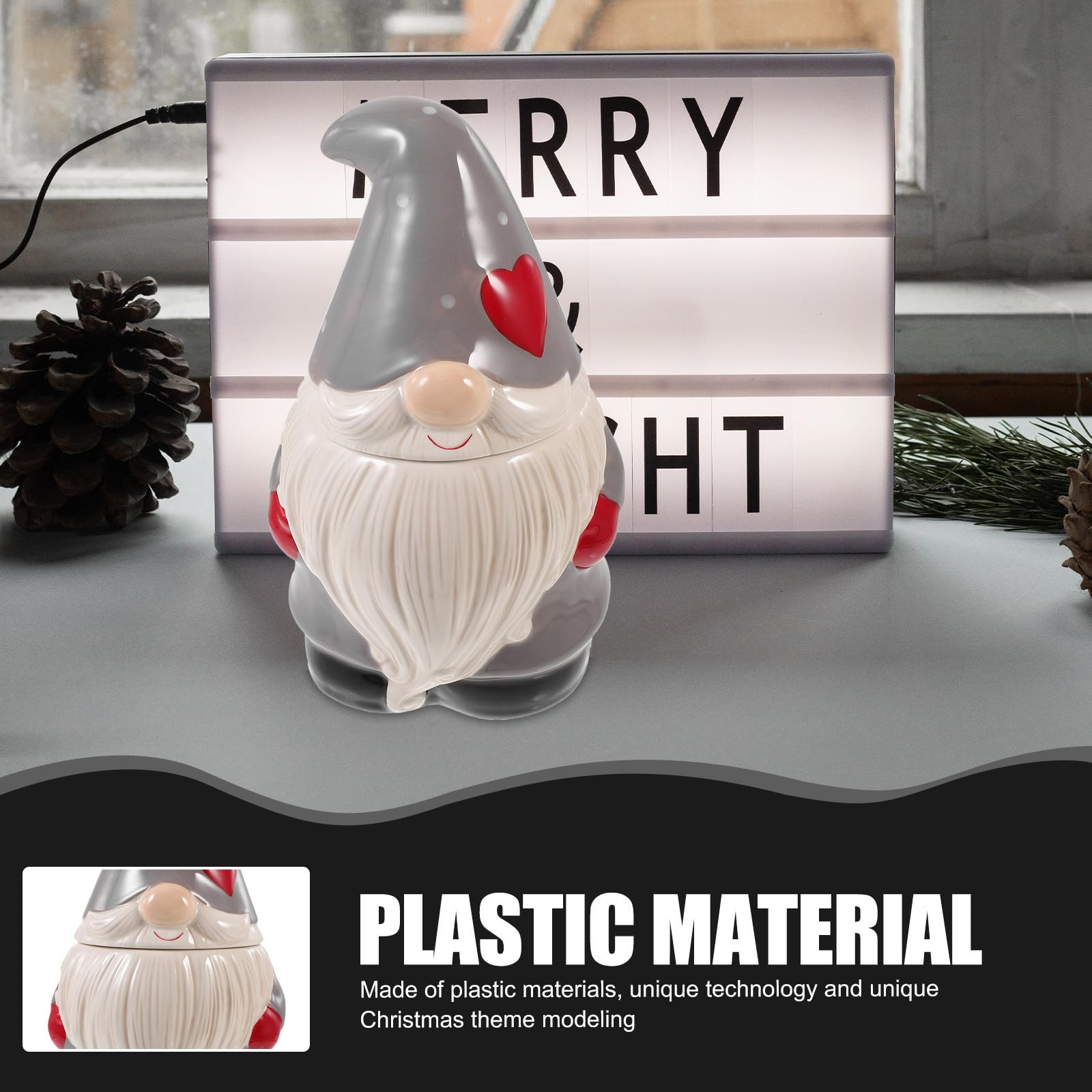 TOYANDONA Natalizio Barattolo in Ceramica a Forma di Babbo Natale per Dolci