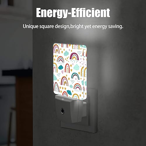 Miniatura 5 de Luz nocturna arcoíris, nube de estrellas enchufable a la pared con sensores de luz del atardecer al amanecer, luces nocturnas cálidas para