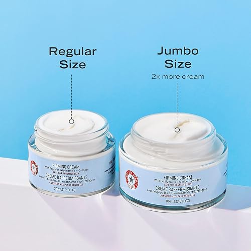 Miniatura 9 de First Aid Beauty Crema reafirmante con péptidos, niacinamida + colágeno, hidratante facial antienvejecimiento de día y noche, Jumbo 3.5 onzas