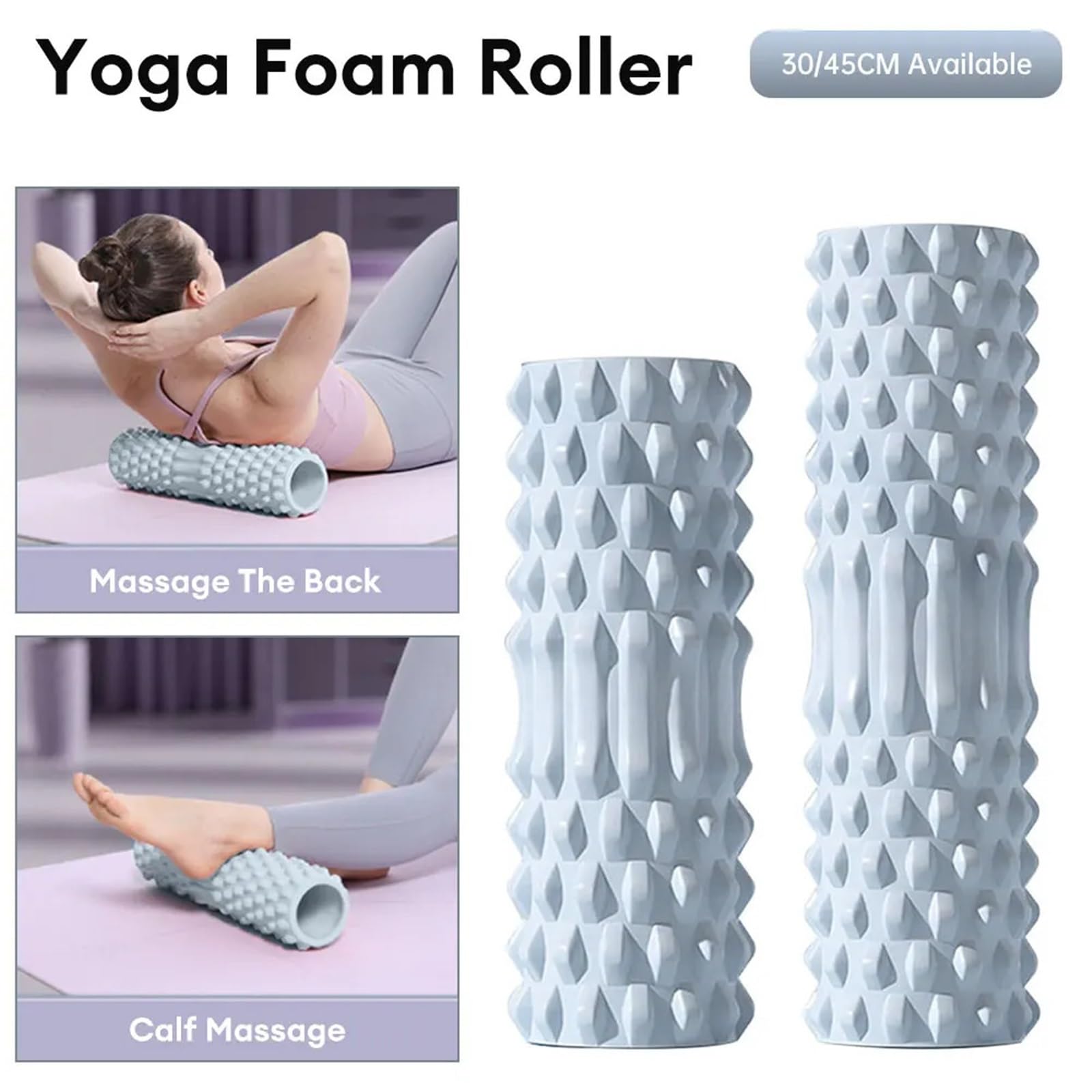 Rullo In Schiuma Rullo di schiuma Yoga Colonna Palestra Fitness Esercizio Massaggio alla schiena Brick Attrezzatura for il fitness a casa(45x10cm)